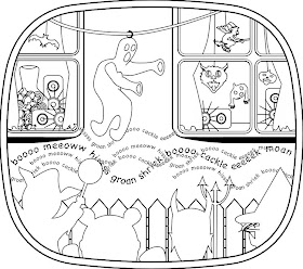 The Pumpkin Dream coloring book (2012) featuring Halloween window display for trick or treat children.