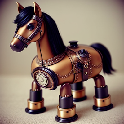 Steampunk Horse Statue Miniature 3D amazingwallpapersa blogspot com (13)