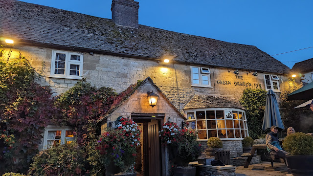 Outside a Cotswold bar and restaurant