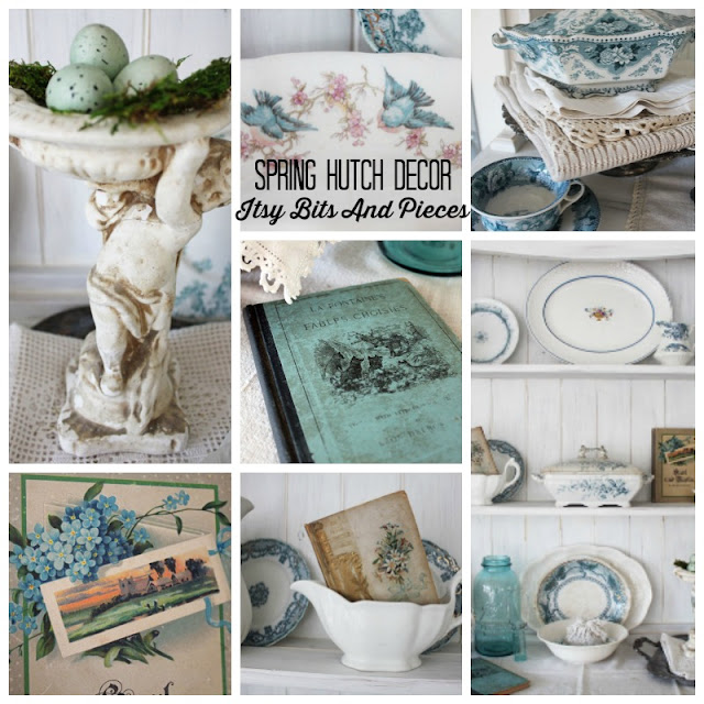 Spring Hutch Decor- Itsy Bits And Pieces