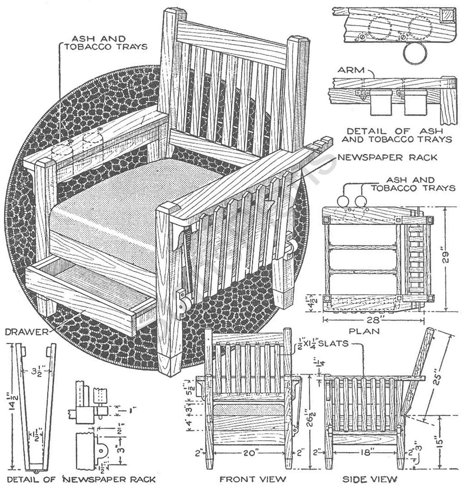 Wood Working Plans , Shed Plans and more: Morris Chair Plan