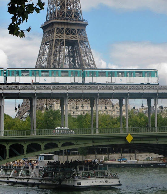Eiffel Tower, metro, car and bot
