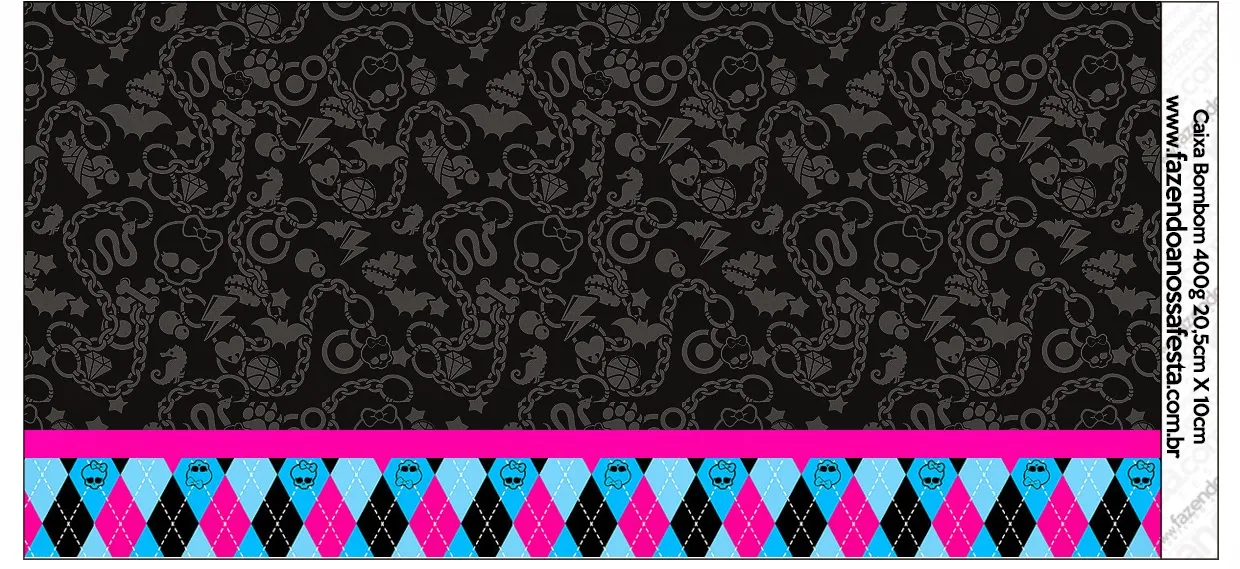 Free Printable Candy Bar Labels for a Black Monster High.