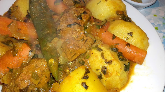 traditional moroccan marmeta tajine with homemade seitan