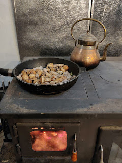 Spicy Pork Pasta on the stove