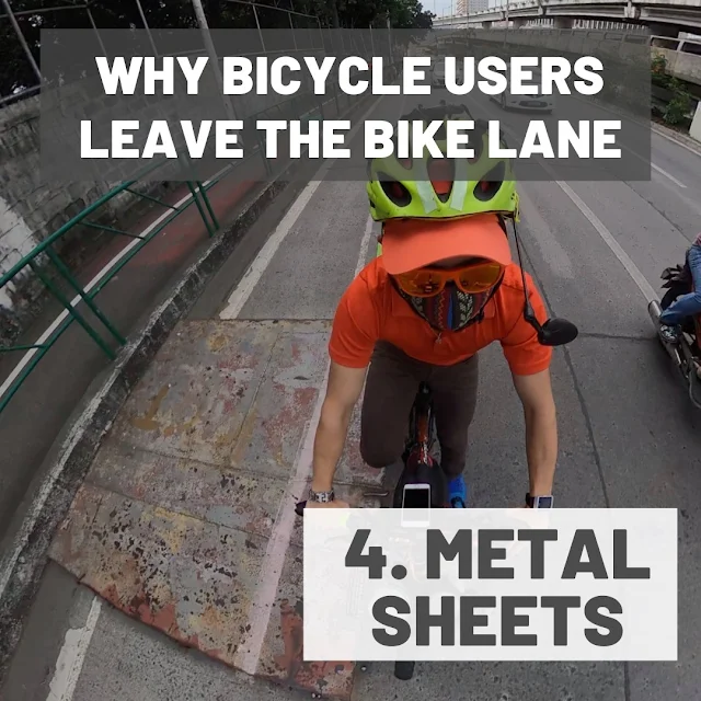 Sharp metal sheets along the bike lanes