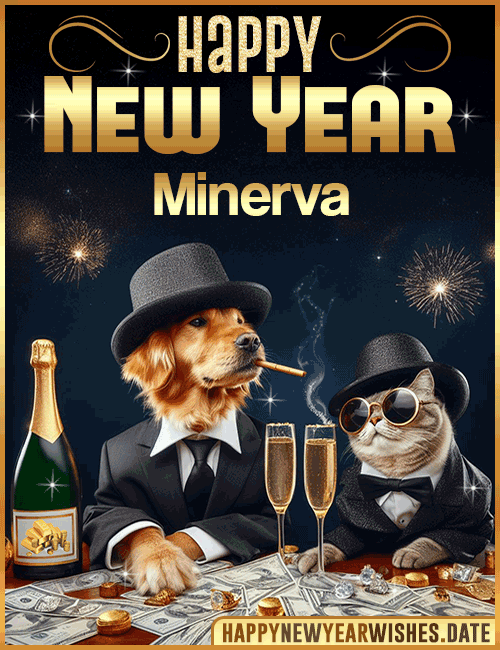 Happy New Year wishes gif Minerva