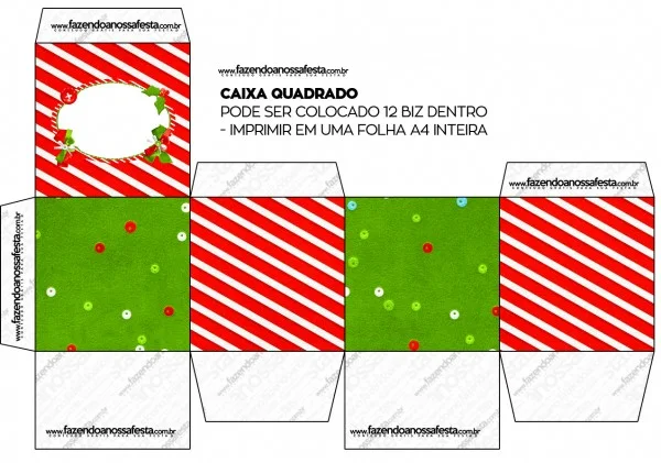 Christmas in Stripes, Free Printable Box.