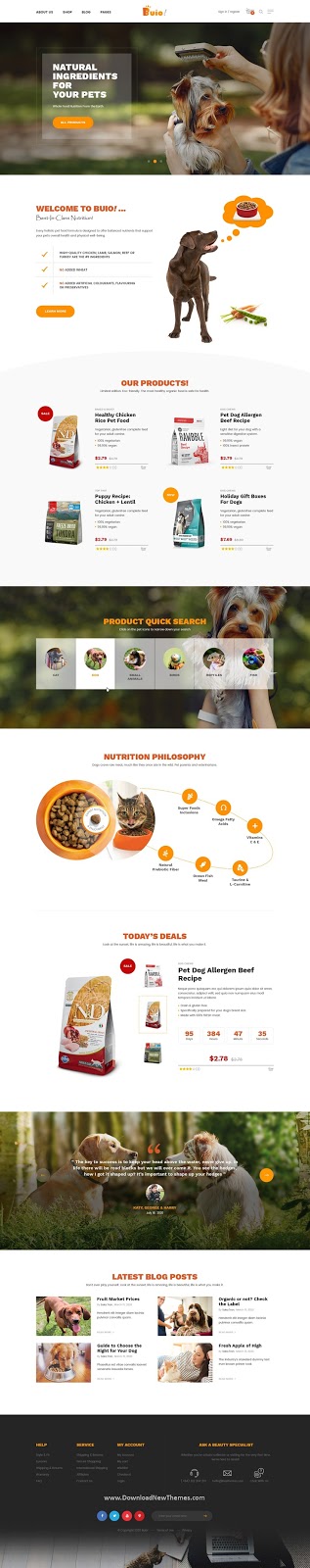 Pet Food Shop PSD Template