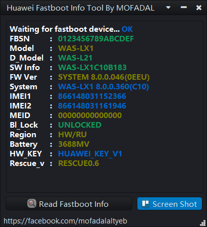 Huawei Fastboot Info Tool By MOFADAL Free Download - Working 100%