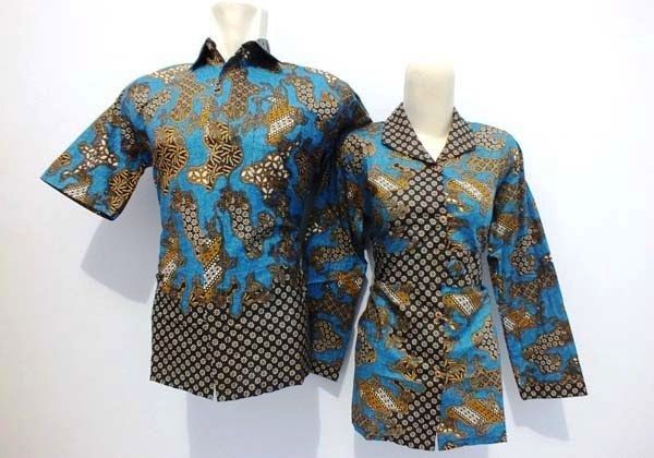  ff 35 model  seragam batik  guru  modis dan polos modern 