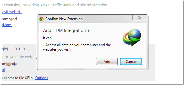 Re-Enable Disabled IDM Integration Extension in Chrome