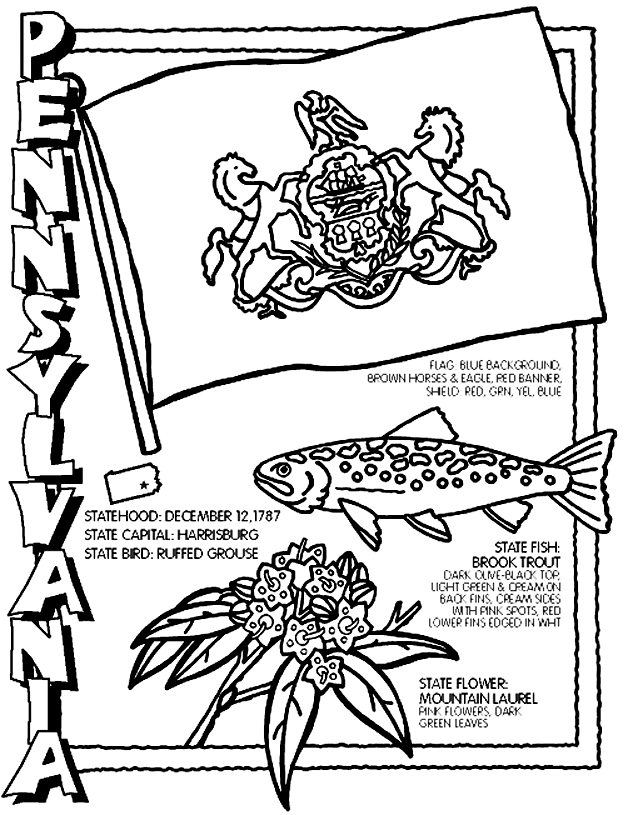 letter coloring printable w sheet & Pennsylvania Activity Coloring Pages: Page Coloring