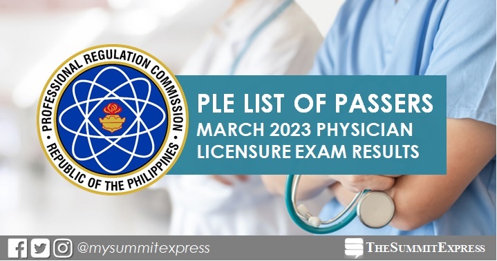 PLE RESULT: March 2023 Physician board exam list of passers, top 10