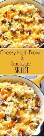 Cheesy Hash Browns and Sausage Skillet