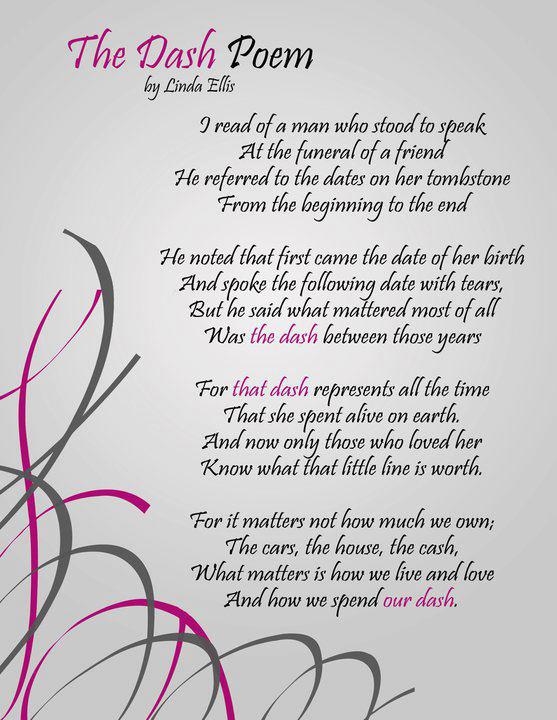 Printable The Dash Poem