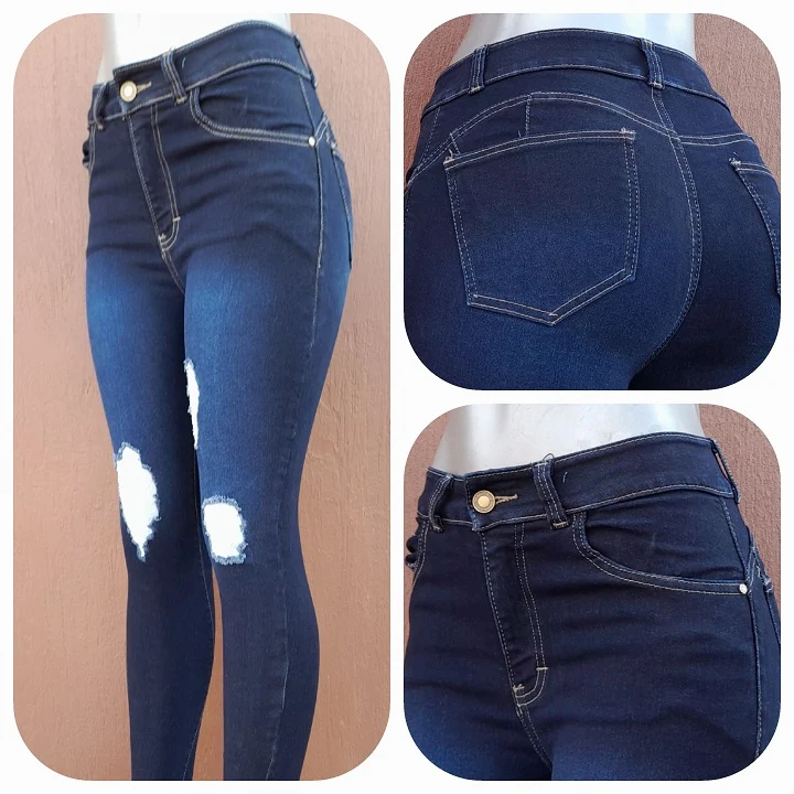 Modelo # 48  Skinny Jeans - Tono Gris con pretina delgada