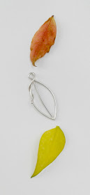 Sterling silver leaf and two autumn leaves