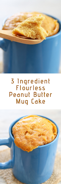 3 Ingredient Flourless Peanut Butter Mug Cake