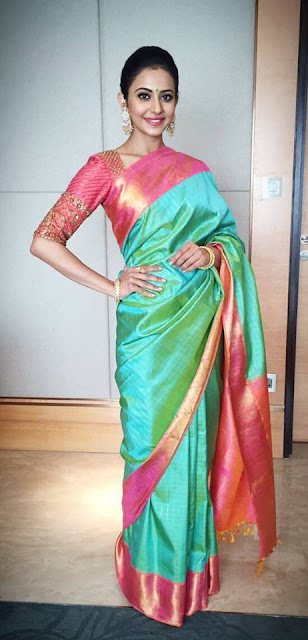 rakul preet singh hot images in saree