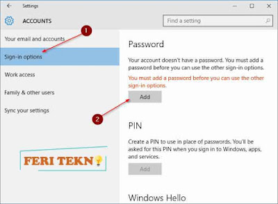  maka windows akan menyapa Anda untuk menciptakan password Cara Membuat Password di Windows 10