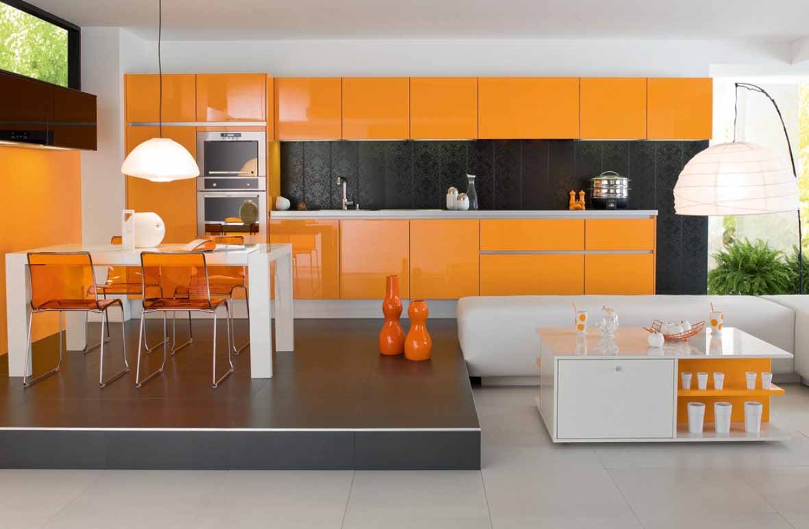 Desain Keren Dapur Warna Orange  Info Desain Dapur 2014