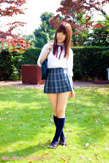 Mizuho Shiraishi Japanese Sexy Model Hot Japanese Schoolgirl Uniform With Sexy Long Legs 2