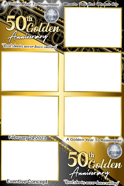 Anniversary Black and Gold Photobooth Template