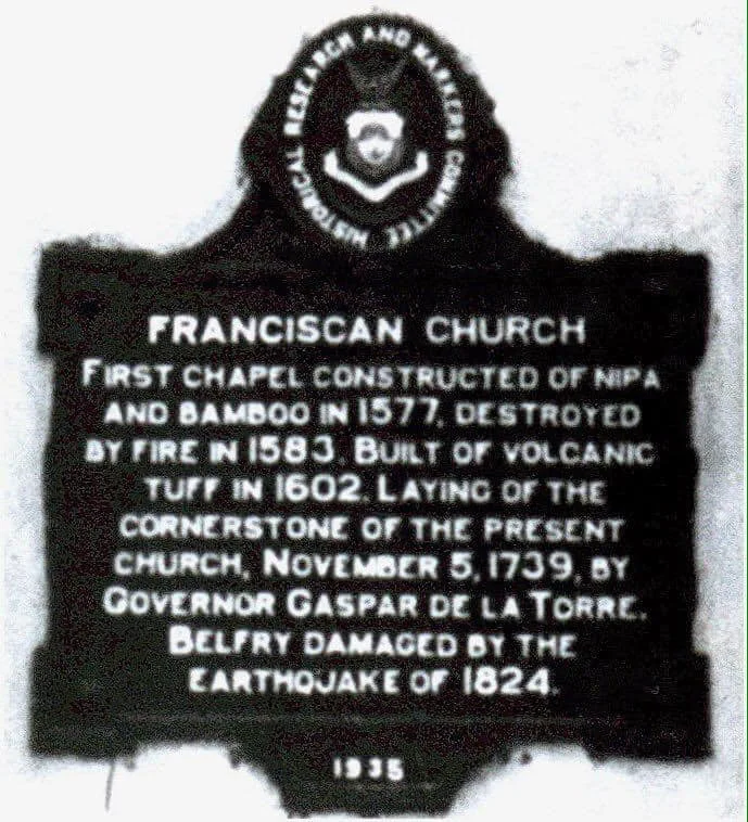 Historical marker The Santuario de San Antonio de Padua in Intramuros, Manila