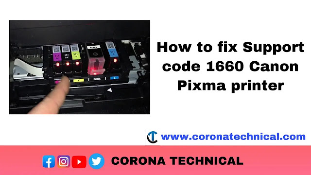 how to fix the support code 1660 on Canon Pixma mx922 printer