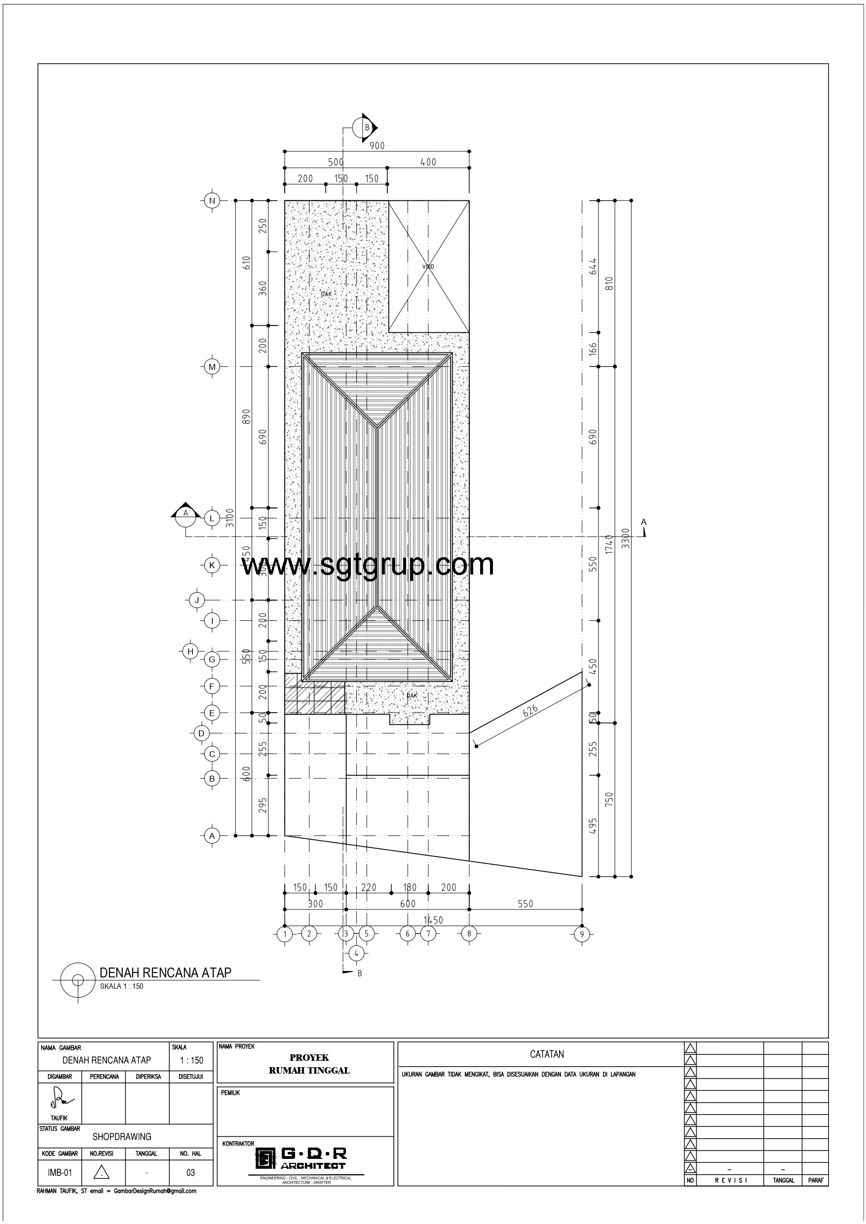 Jasa Desain Rumah Ibu Z Denah Atap