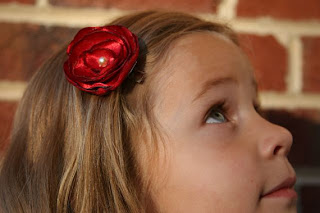 The Lauren Flower Hair Clip-Red made by kelleyroad on etsy