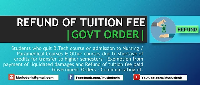 ktu tuition fee refund government order