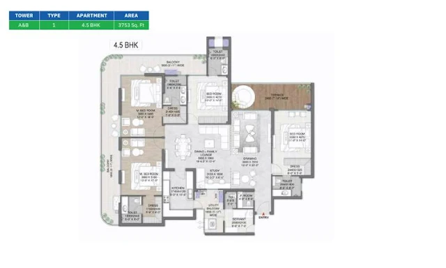m3m mansion sector 113 floor plan