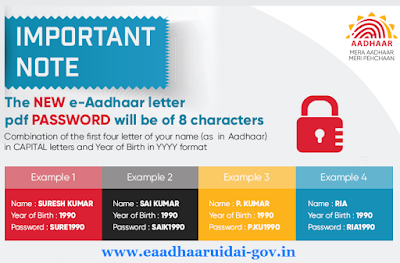 eaadhaar card new password