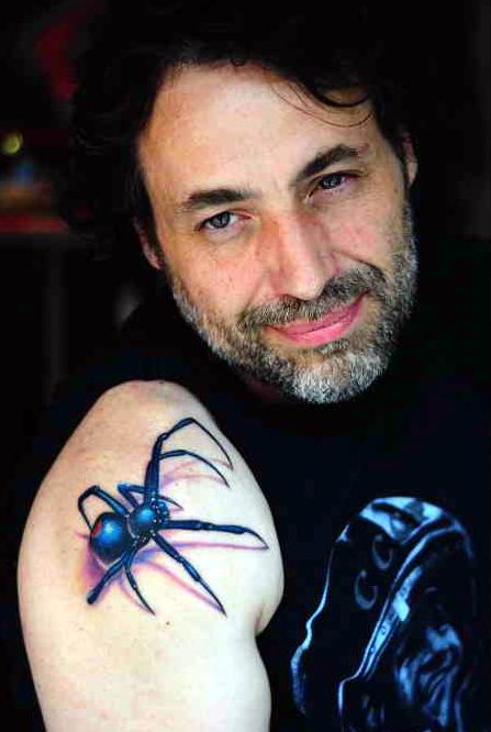 3d spider tattoo on arm