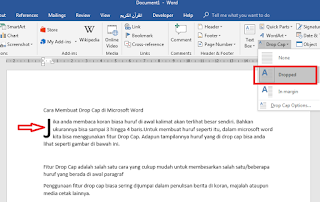 Cara Membuat Drop Cap di Microsoft Word