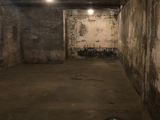 The inside of a gas chamber in Aushwitz.