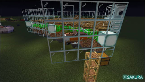 Minecraft 自動小麦農場　農民のベッドの配置