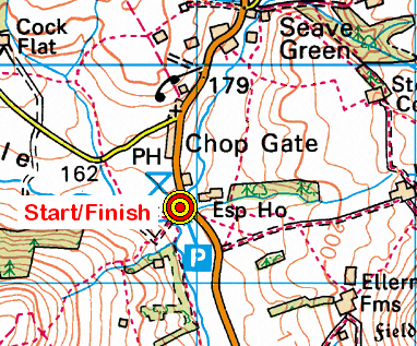 Map of the Chop Gate Village Hall CP area