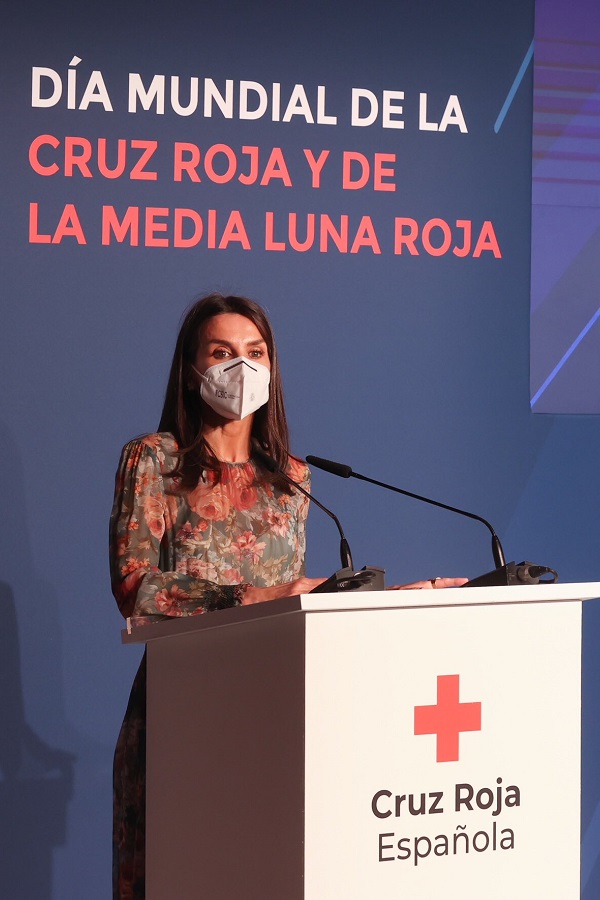 Queen Letizia of Spain visiting The Teaching Centre of the Red Cross in Madrid to mark the World Red Cross and Red Crescent Day