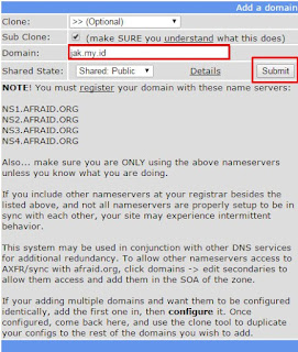 Cara Setting Custom Domain Blogspot dengan DNS Afraid