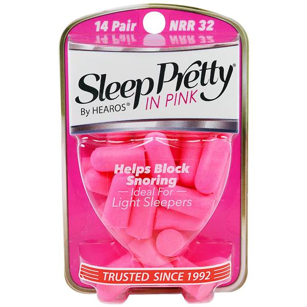 Sleep Pretty in Pink Women's Ear Plugs, 14 Pairs