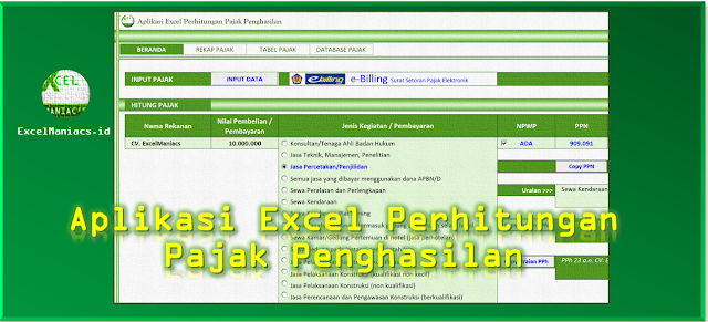 Aplikasi Excel Perhitungan Pajak Penghasilan