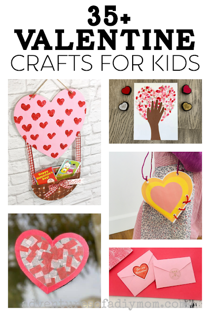 collage of valentine crafts for kids