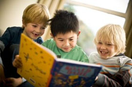 Three Boys Reading