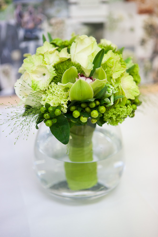 This first image of the green wedding bouquet was taken by Jonny Draper