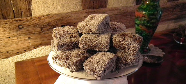 Platter of homemade lamingtons. Photo by Loire Valley Time Travel.