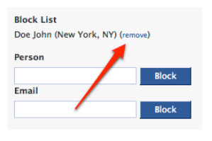 My Block List On Facebook