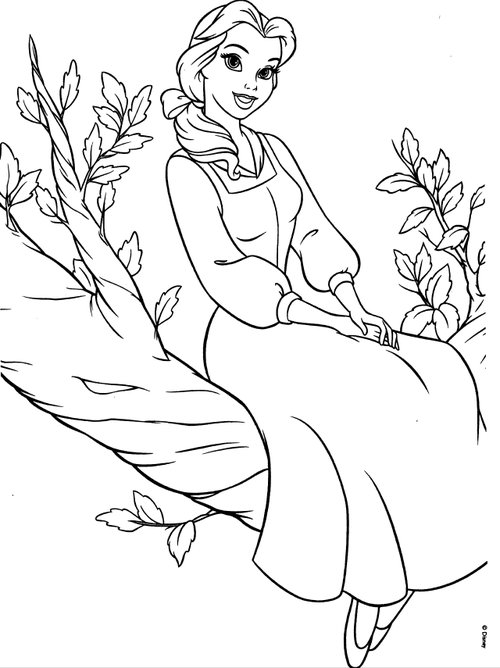 disney princesses belle coloring pages disney coloring